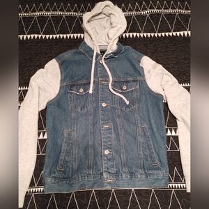 Forever 21 Denim Jacket With Hoodie